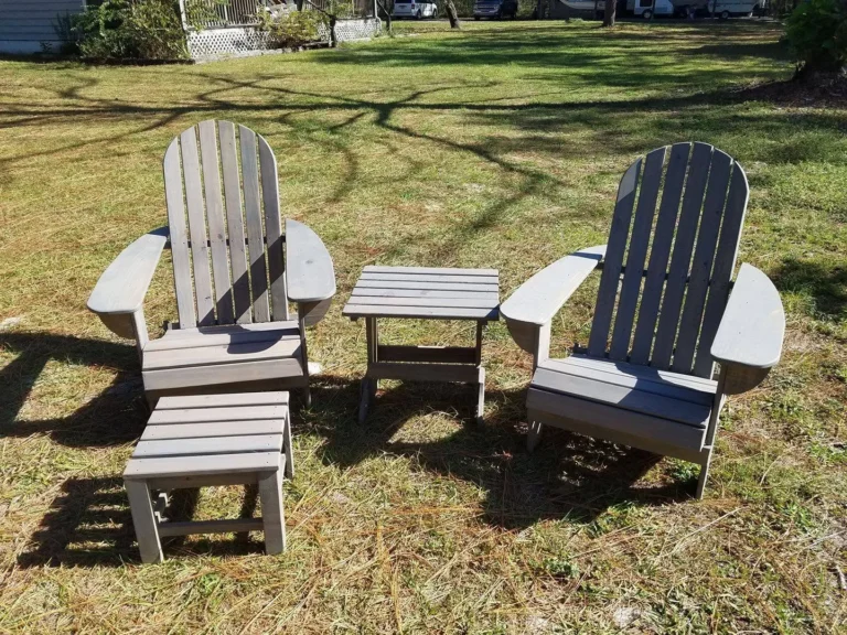 Adirondack chairs and table